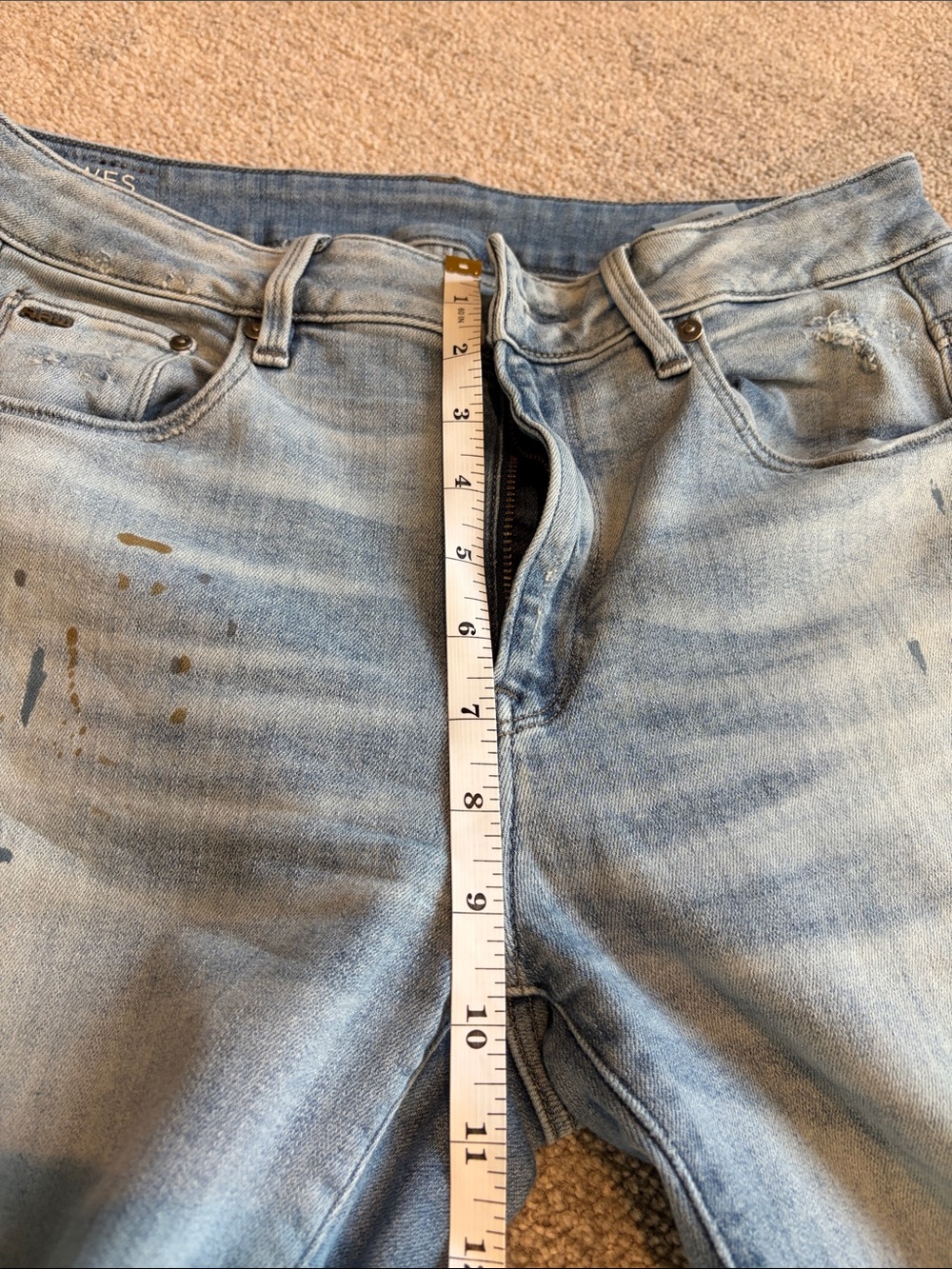 G-Star Light Blue Skinny Jeans with Paint-Splatter Detail - Picture 4 of 8